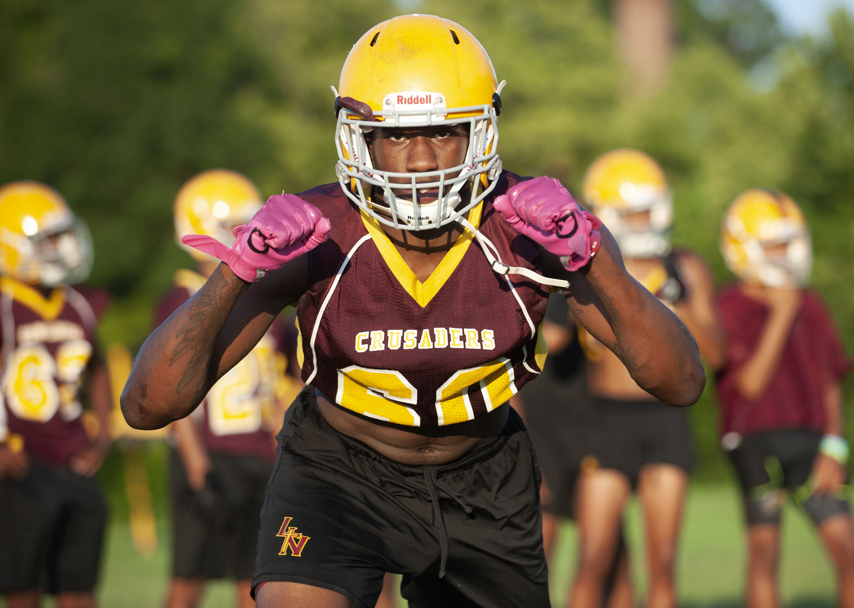 Lutheran North football practice